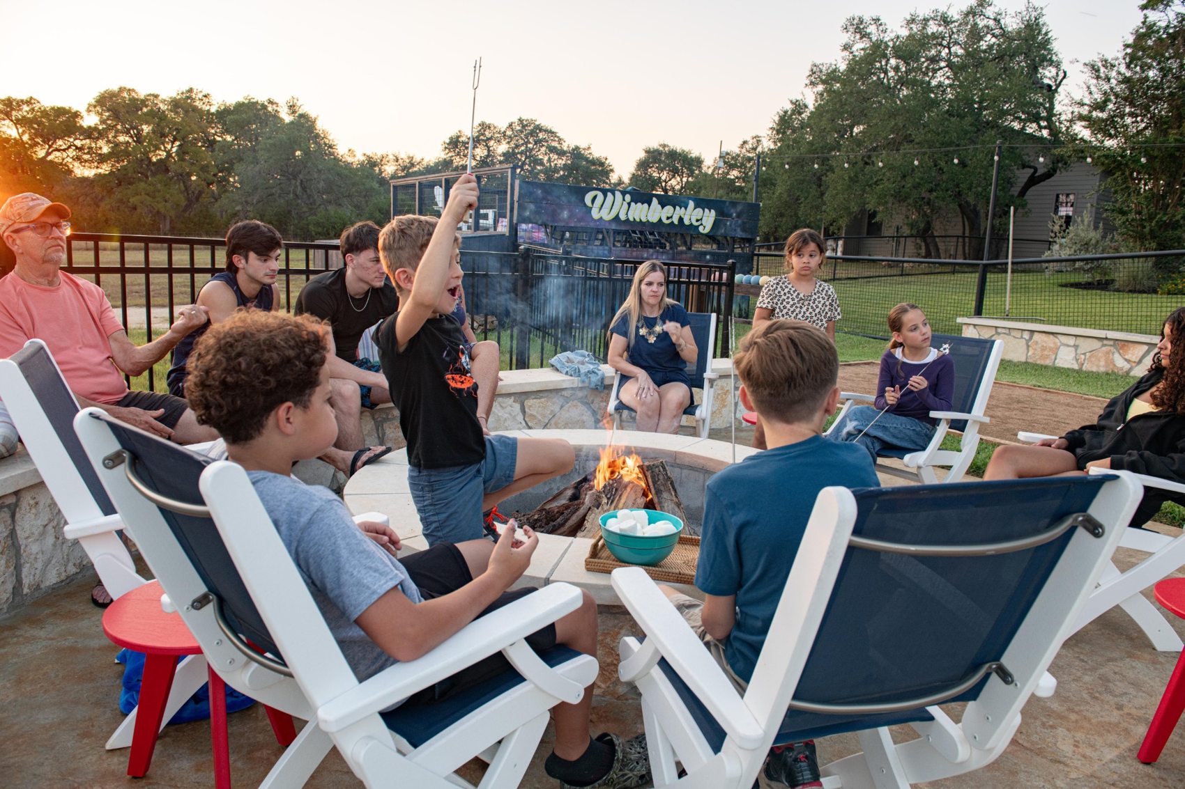 Family sharing time together outdoors